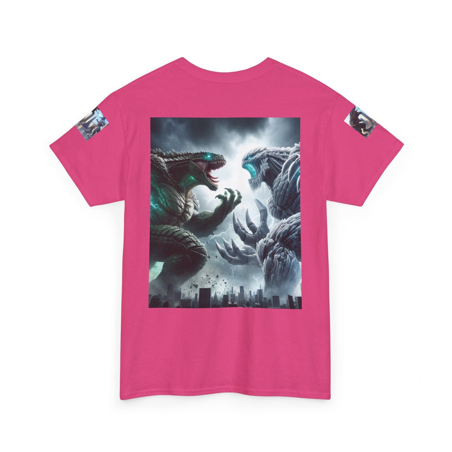 Epic Monster Battle Graphic Tee, Casual Wear, Gift for Gamers, Anime Fans, Godzilla Lovers, Fun Statement Shirt, Quirky Outfit