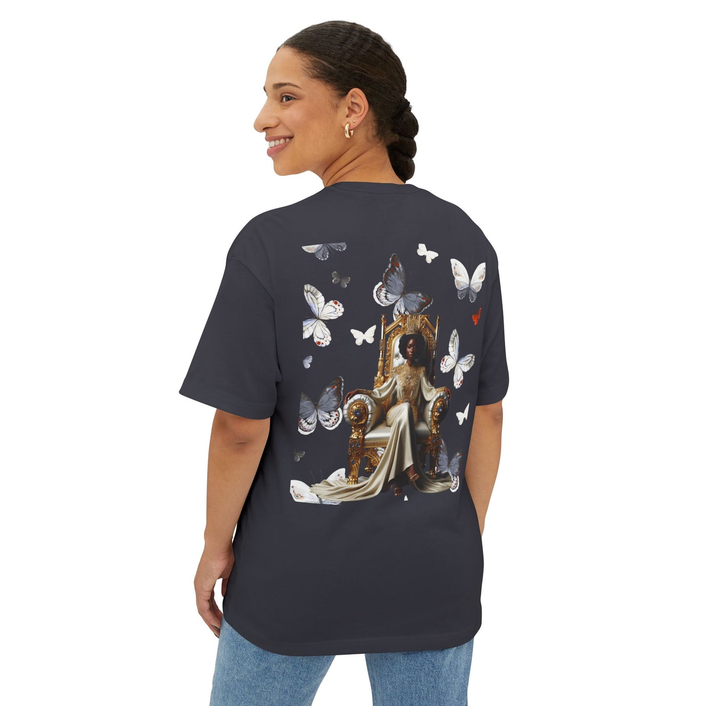Stay Woke Oversized Tee - Inspirational Unisex Boxy Shirt, Casual Fashion, Streetwear Gift, Butterfly Graphic Tee, Relaxed Fit