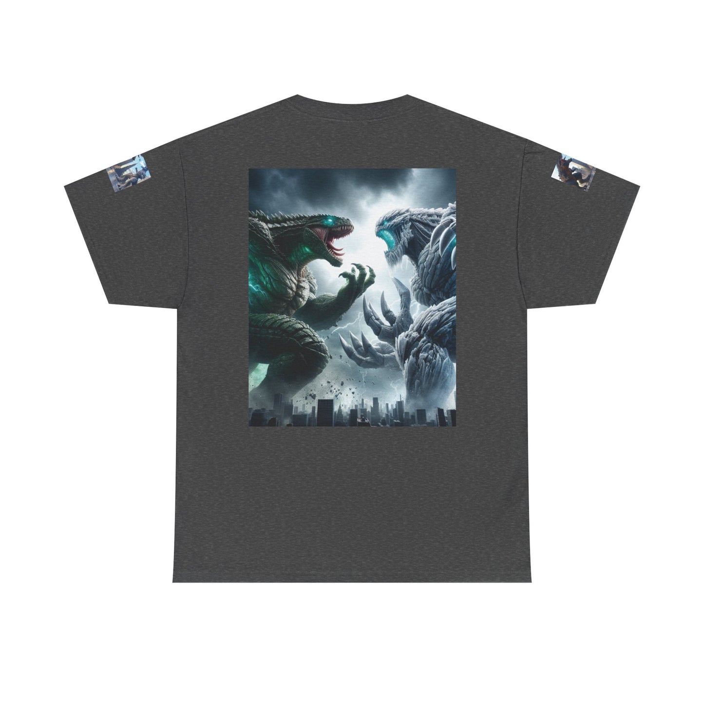 Epic Monster Battle Graphic Tee, Casual Wear, Gift for Gamers, Anime Fans, Godzilla Lovers, Fun Statement Shirt, Quirky Outfit