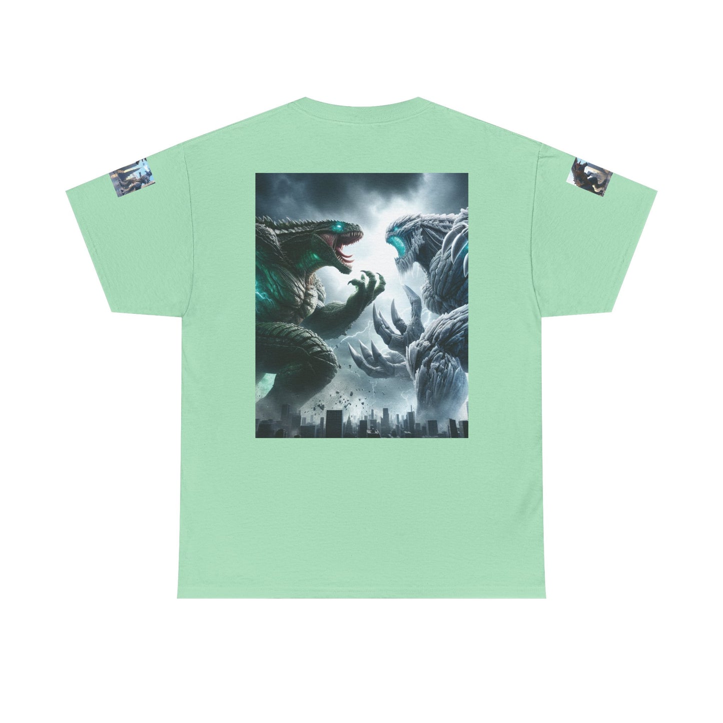 Epic Monster Battle Graphic Tee, Casual Wear, Gift for Gamers, Anime Fans, Godzilla Lovers, Fun Statement Shirt, Quirky Outfit