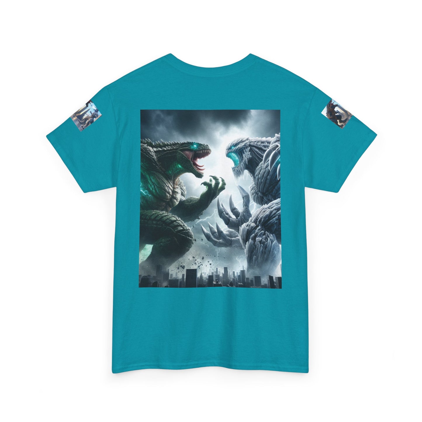 Epic Monster Battle Graphic Tee, Casual Wear, Gift for Gamers, Anime Fans, Godzilla Lovers, Fun Statement Shirt, Quirky Outfit