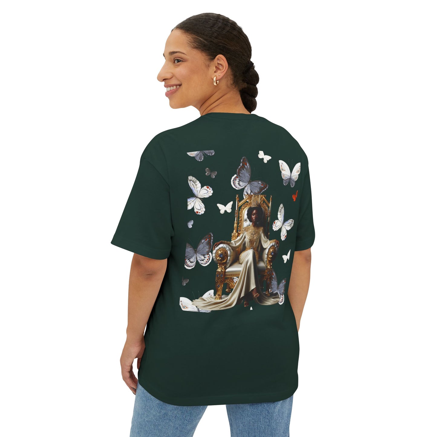 Stay Woke Oversized Tee - Inspirational Unisex Boxy Shirt, Casual Fashion, Streetwear Gift, Butterfly Graphic Tee, Relaxed Fit