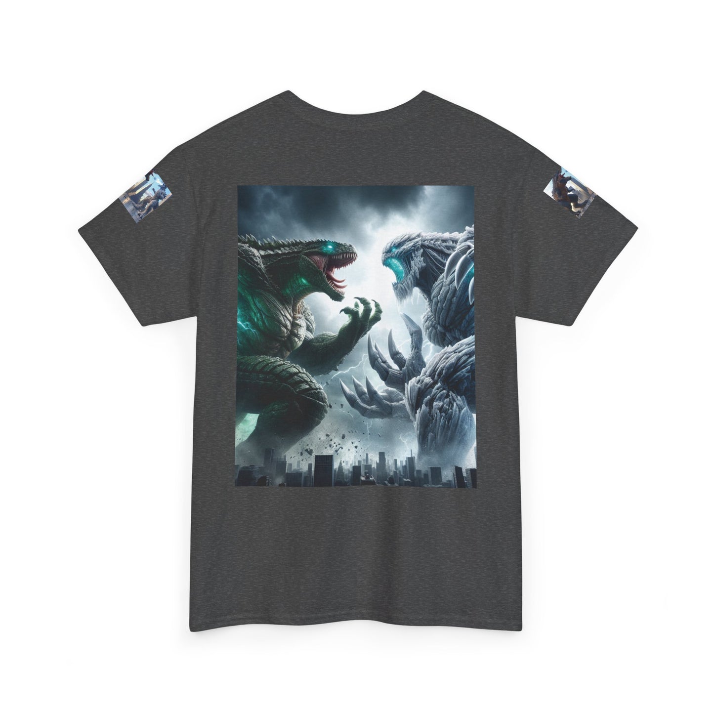 Epic Monster Battle Graphic Tee, Casual Wear, Gift for Gamers, Anime Fans, Godzilla Lovers, Fun Statement Shirt, Quirky Outfit