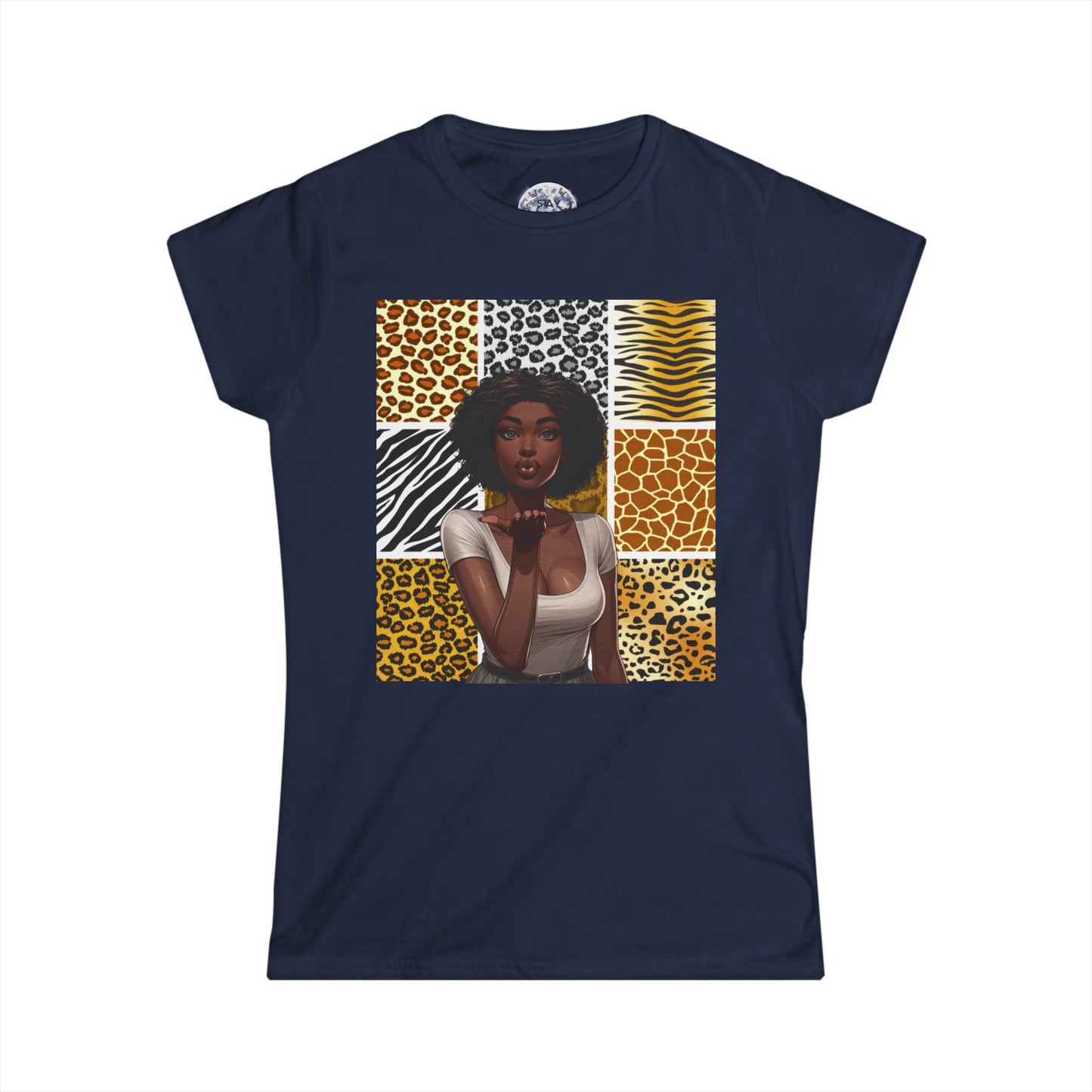 Chic Animal Print Tee for Women, Graphic Tee, Casual T-Shirt, Girlfriend Gift, Summer Attire, Trendy Fashion Top