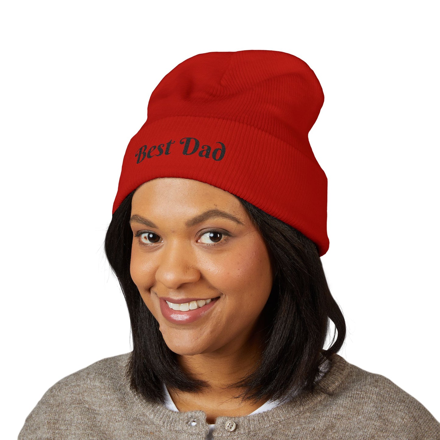 Best Dad Classic Cuffed Beanie, Embroidered Beanie Hat, Father's Day Gift, Winter Fashion, Cool Weather Accessory