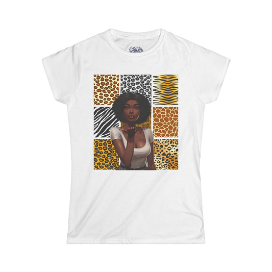 Chic Animal Print Tee for Women, Graphic Tee, Casual T-Shirt, Girlfriend Gift, Summer Attire, Trendy Fashion Top