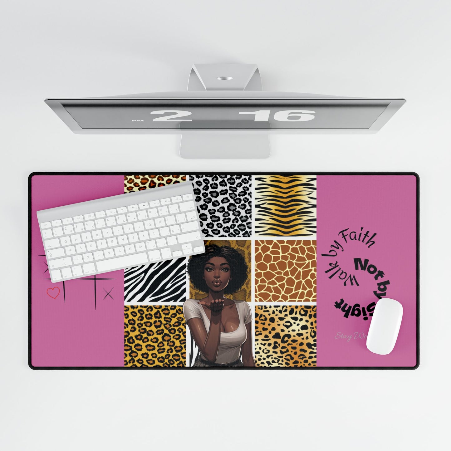 Chic Animal Print Desk Mat - Stylish Workspace Decor, Office Supplies, Gift for Students, Home Office, Motivational Desk Accessory