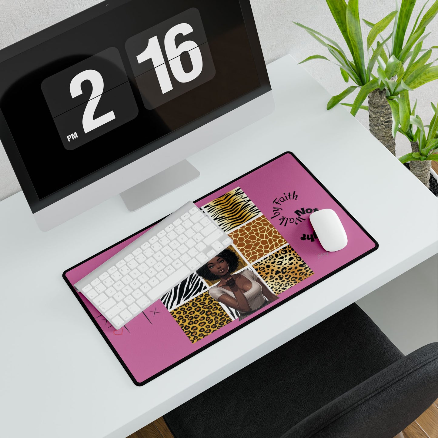 Chic Animal Print Desk Mat - Stylish Workspace Decor, Office Supplies, Gift for Students, Home Office, Motivational Desk Accessory