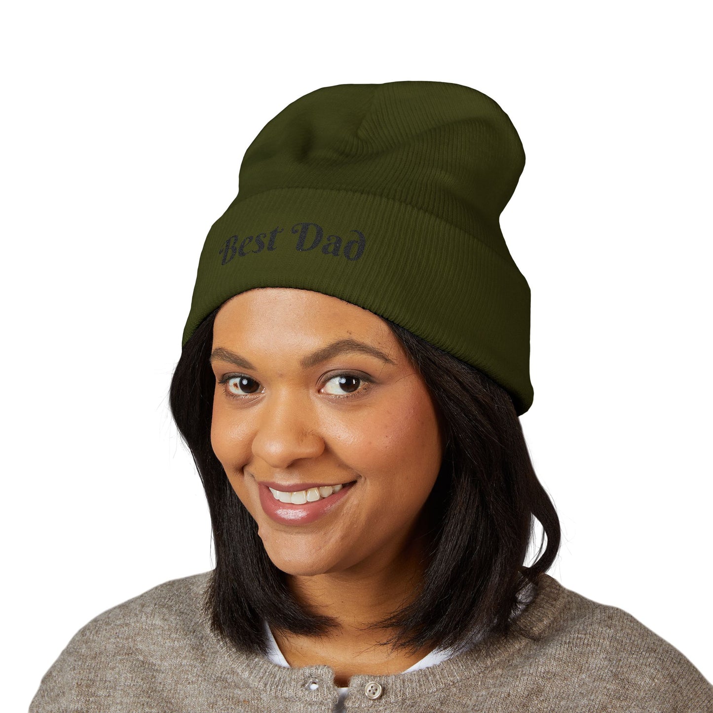Best Dad Classic Cuffed Beanie, Embroidered Beanie Hat, Father's Day Gift, Winter Fashion, Cool Weather Accessory
