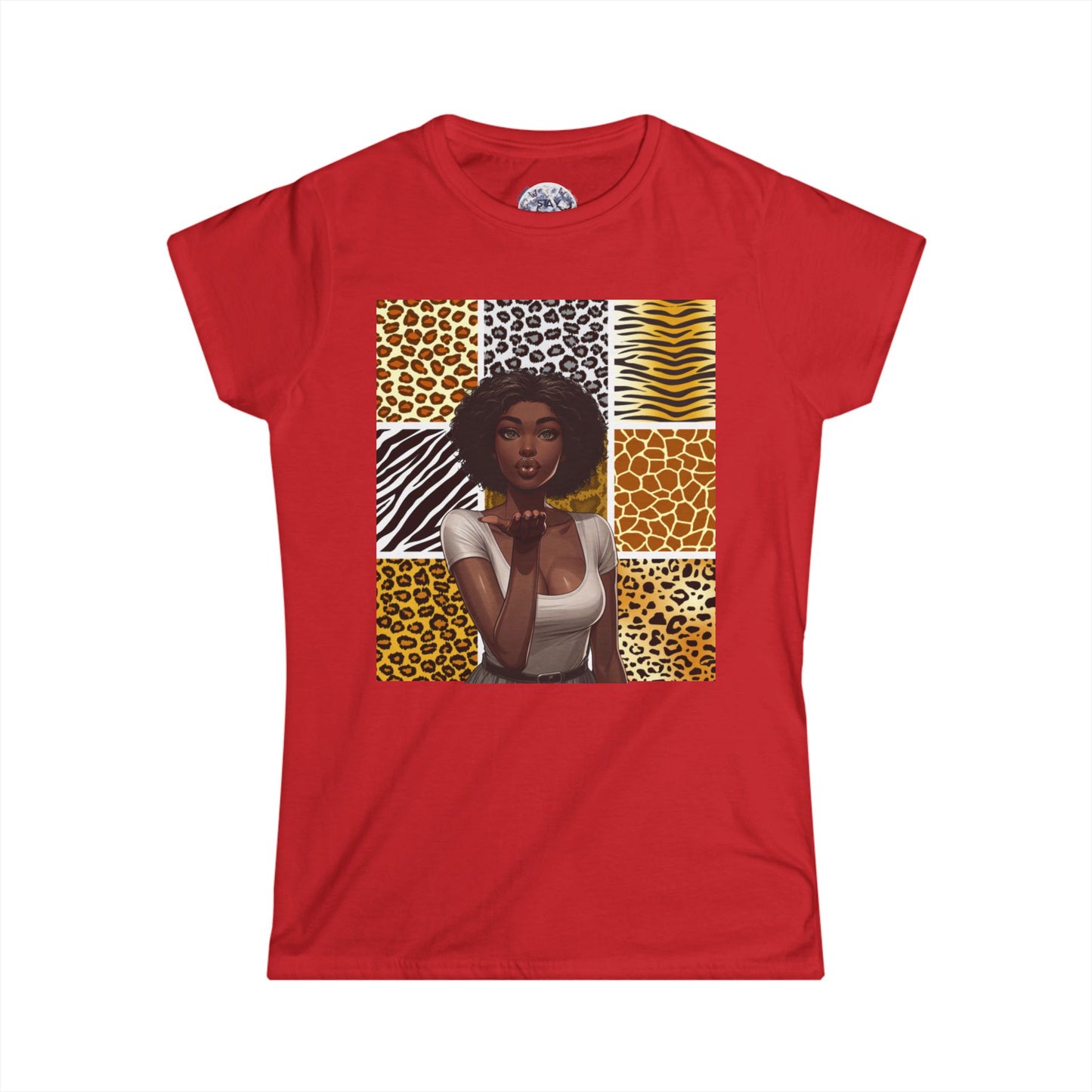 Chic Animal Print Tee for Women, Graphic Tee, Casual T-Shirt, Girlfriend Gift, Summer Attire, Trendy Fashion Top