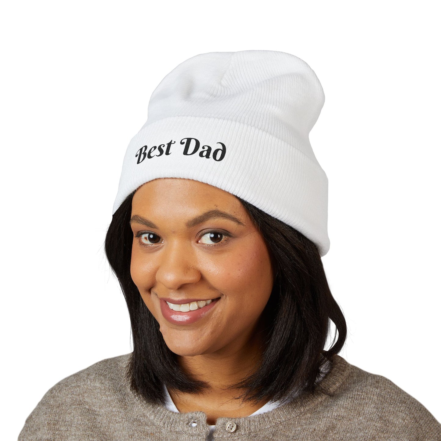 Best Dad Classic Cuffed Beanie, Embroidered Beanie Hat, Father's Day Gift, Winter Fashion, Cool Weather Accessory