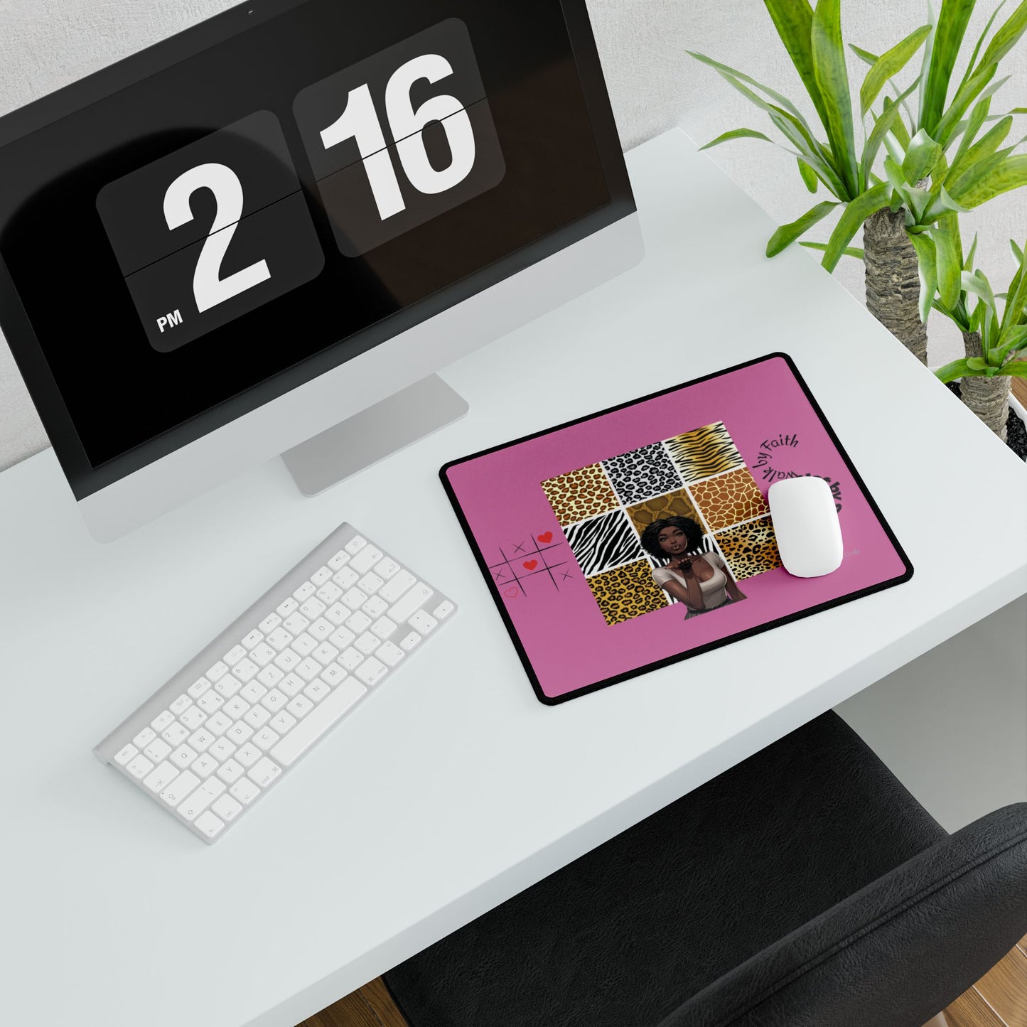 Chic Animal Print Desk Mat - Stylish Workspace Decor, Office Supplies, Gift for Students, Home Office, Motivational Desk Accessory