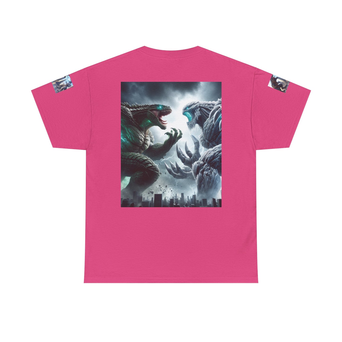 Epic Monster Battle Graphic Tee, Casual Wear, Gift for Gamers, Anime Fans, Godzilla Lovers, Fun Statement Shirt, Quirky Outfit