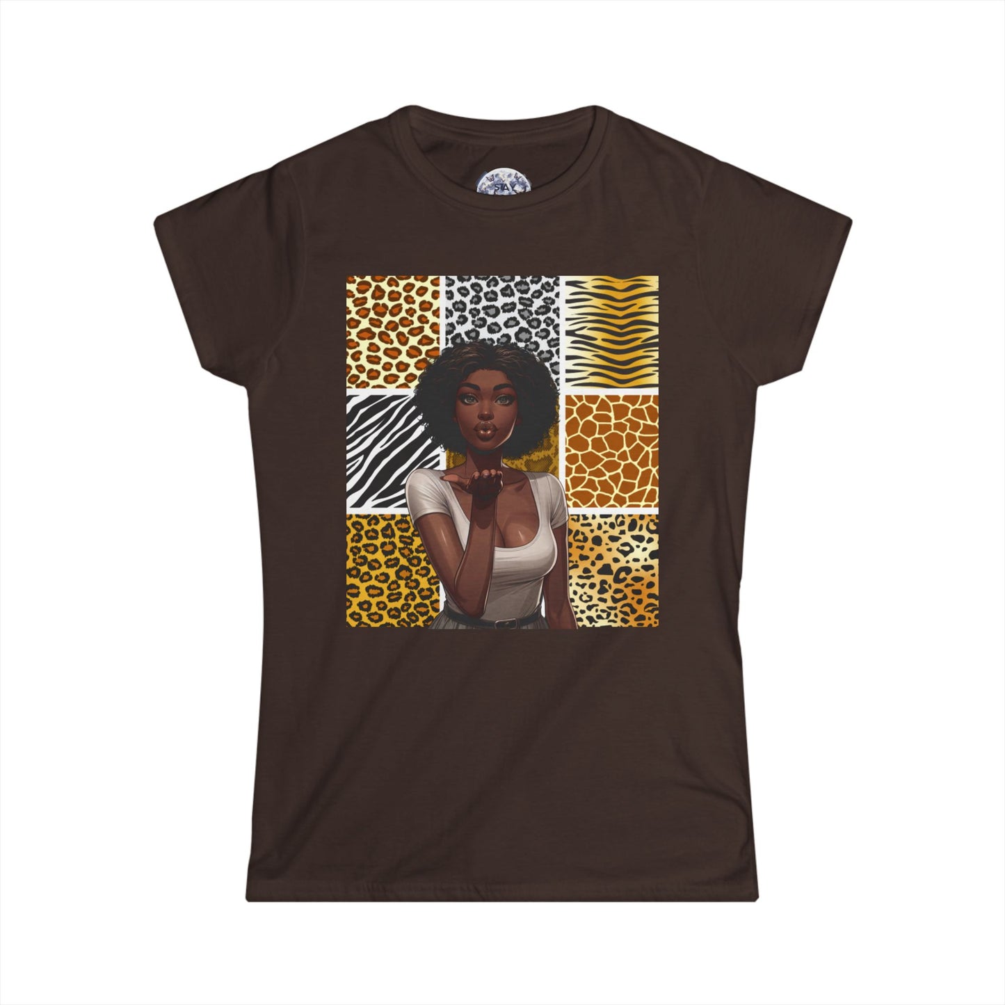 Chic Animal Print Tee for Women, Graphic Tee, Casual T-Shirt, Girlfriend Gift, Summer Attire, Trendy Fashion Top