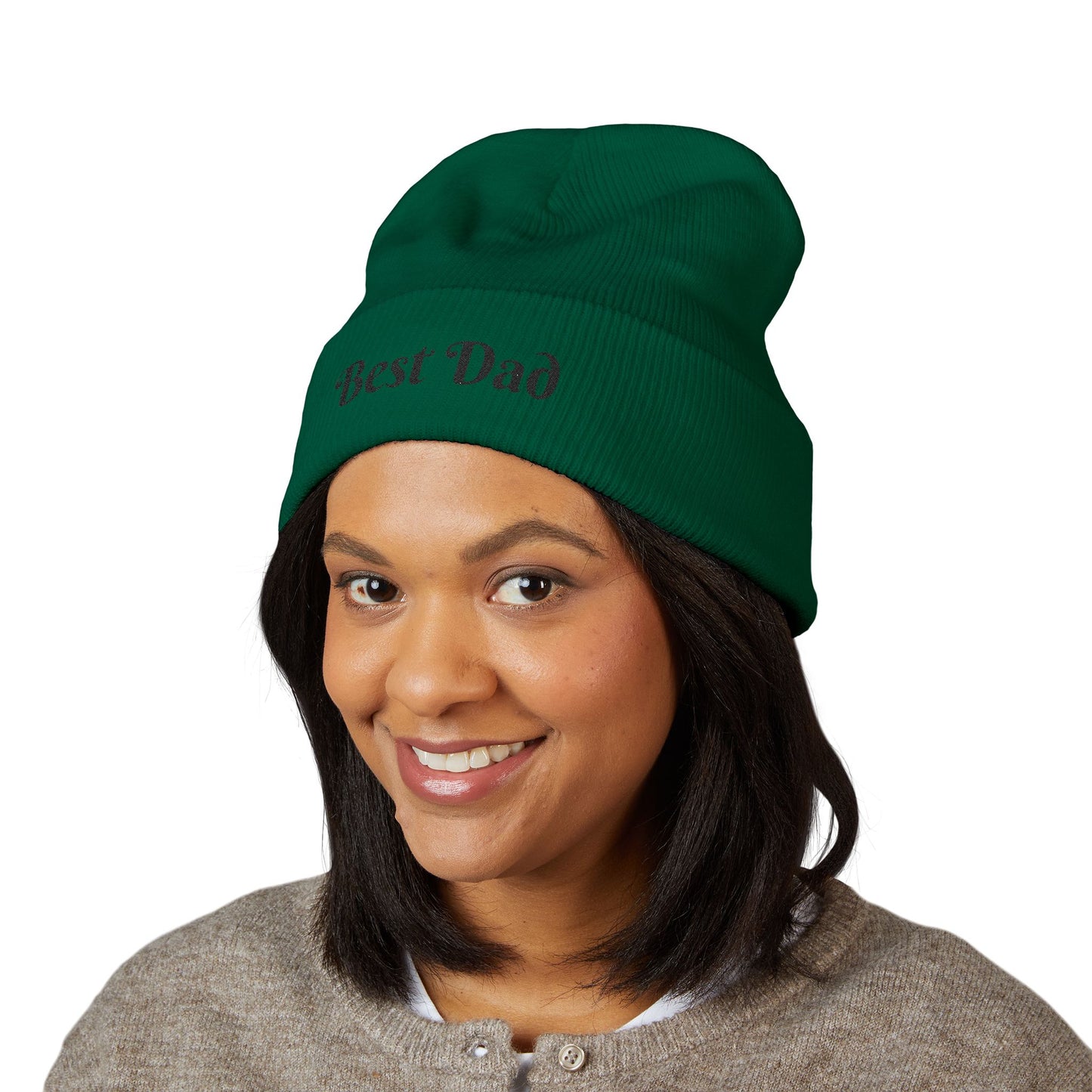 Best Dad Classic Cuffed Beanie, Embroidered Beanie Hat, Father's Day Gift, Winter Fashion, Cool Weather Accessory