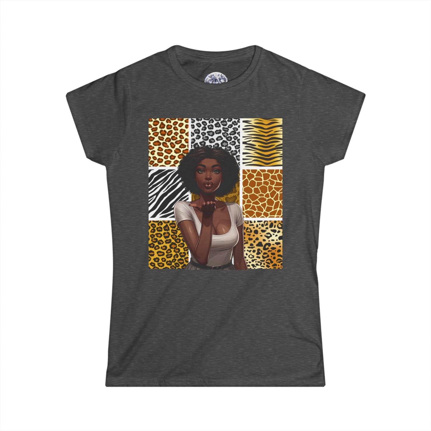Chic Animal Print Tee for Women, Graphic Tee, Casual T-Shirt, Girlfriend Gift, Summer Attire, Trendy Fashion Top