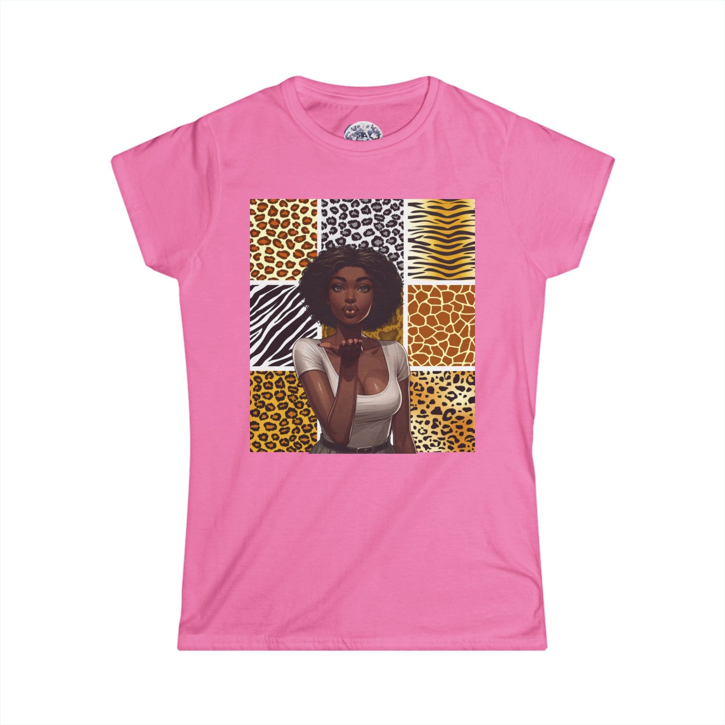 Chic Animal Print Tee for Women, Graphic Tee, Casual T-Shirt, Girlfriend Gift, Summer Attire, Trendy Fashion Top