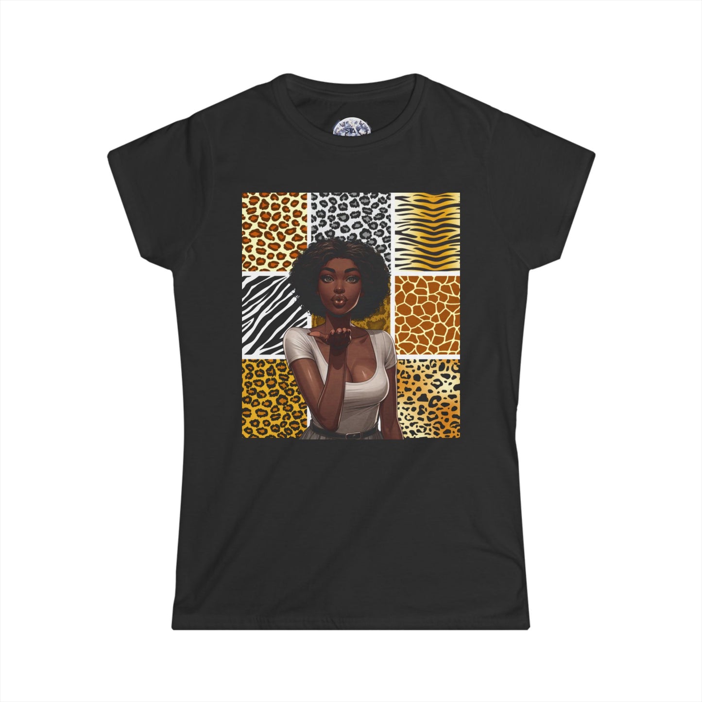 Chic Animal Print Tee for Women, Graphic Tee, Casual T-Shirt, Girlfriend Gift, Summer Attire, Trendy Fashion Top