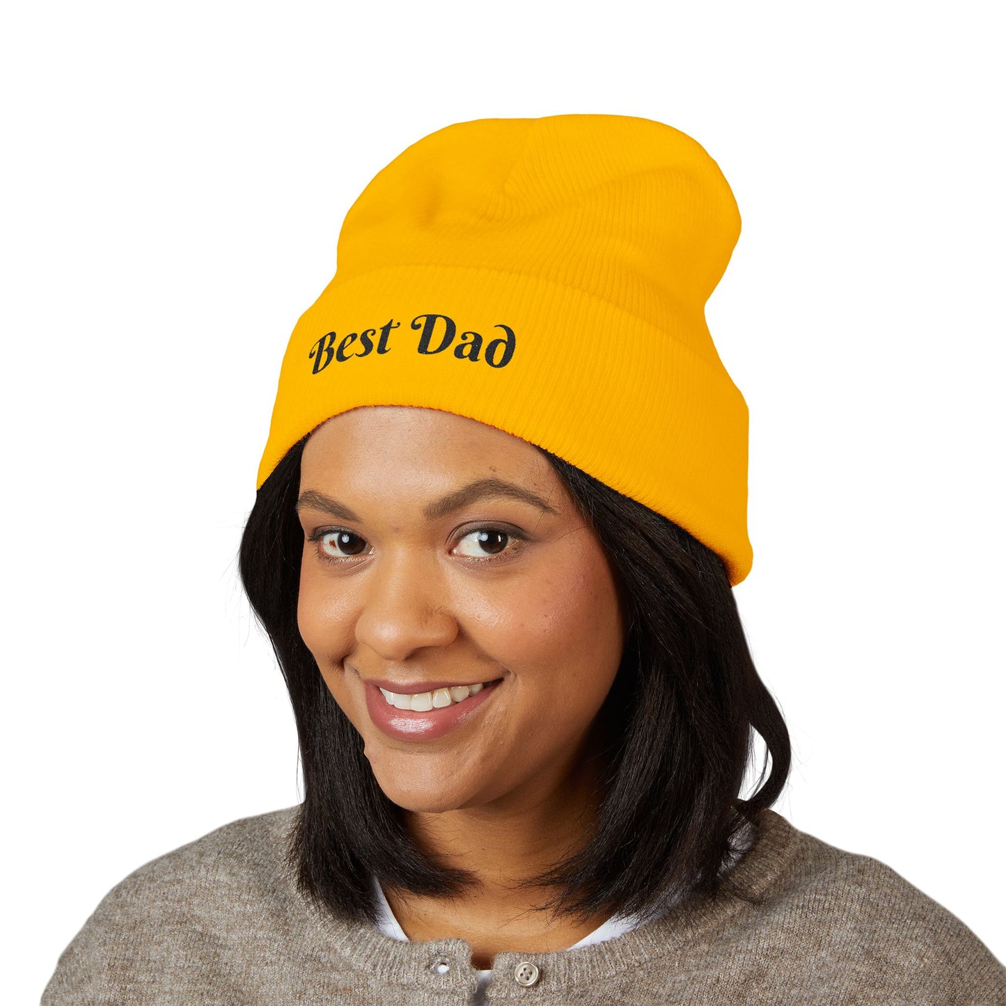 Best Dad Classic Cuffed Beanie, Embroidered Beanie Hat, Father's Day Gift, Winter Fashion, Cool Weather Accessory