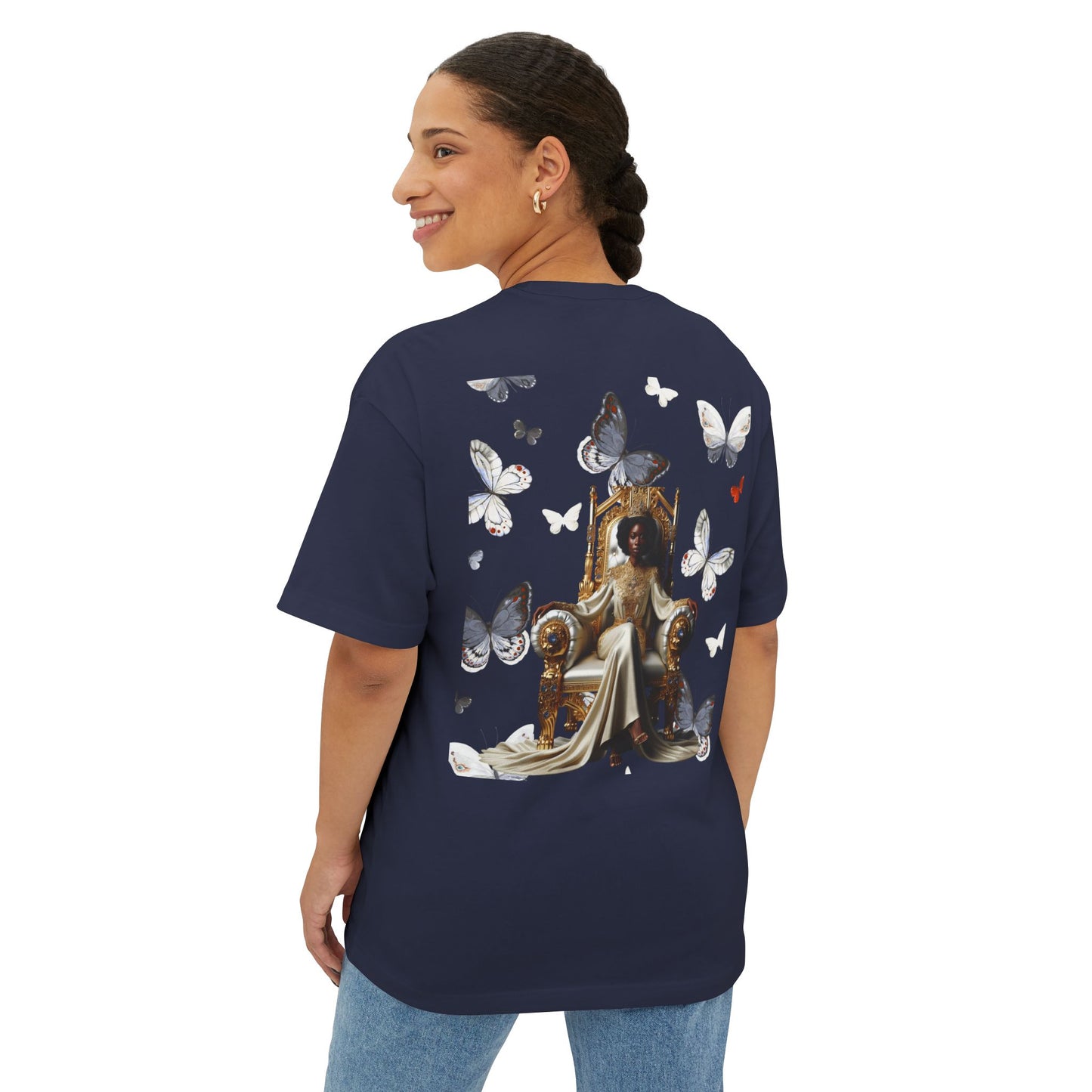 Stay Woke Oversized Tee - Inspirational Unisex Boxy Shirt, Casual Fashion, Streetwear Gift, Butterfly Graphic Tee, Relaxed Fit