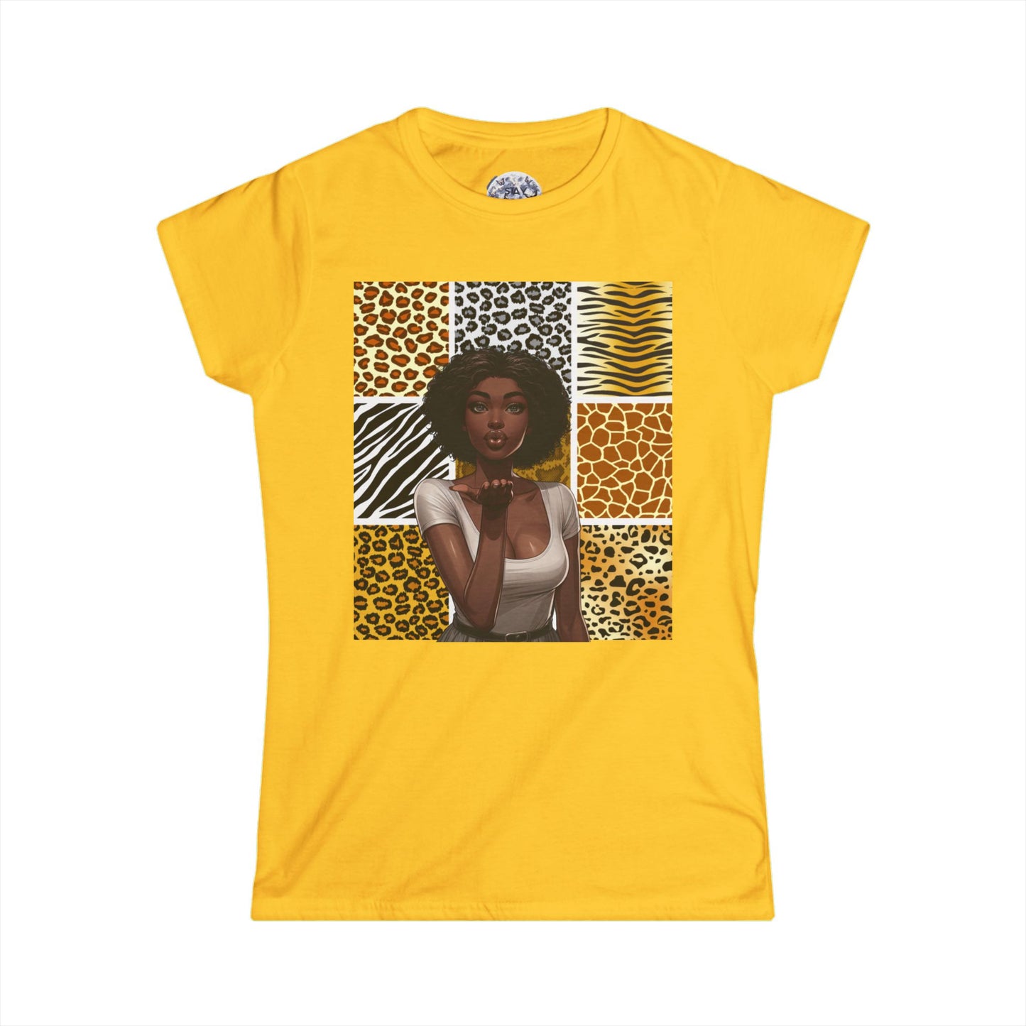 Chic Animal Print Tee for Women, Graphic Tee, Casual T-Shirt, Girlfriend Gift, Summer Attire, Trendy Fashion Top