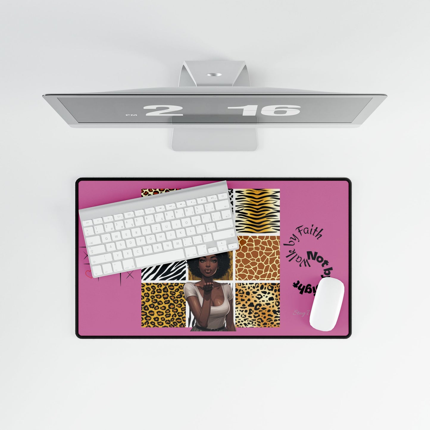 Chic Animal Print Desk Mat - Stylish Workspace Decor, Office Supplies, Gift for Students, Home Office, Motivational Desk Accessory